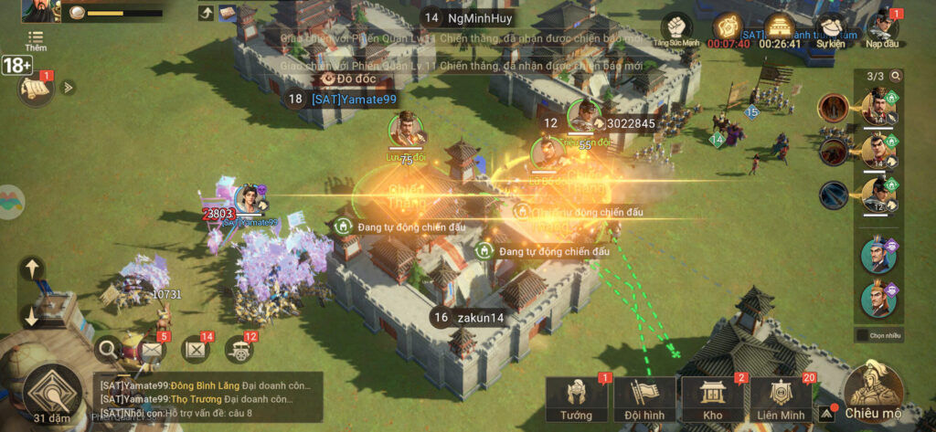 Đạo quân đánh phiến quân để farm tài nguyên cho người chơi F2P Tam Quốc Tranh Bá Thiên Hạ